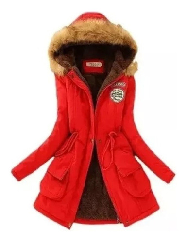 Abrigo Invierno Para Mujer Parka Térmica Con Capucha Gruesa