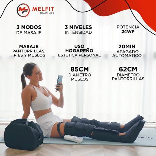 Imagen 2 de 6 de Botas Presoterapia Full Drenaje Melfit Celulitis Masajes
