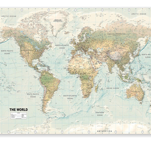Artgeist Mural Pared Diseño Mapa Mundo 116 X 83  Tamaño Xxl