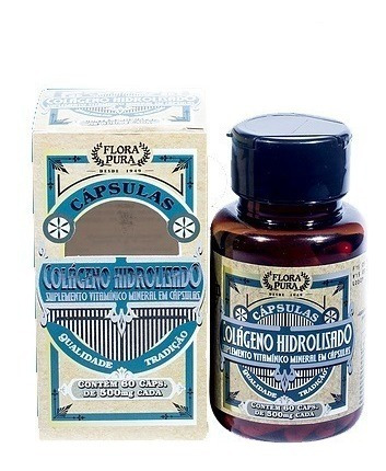 Colágeno Hidrolisado C/ Vitamina C 60 500 Mg Flora Pura