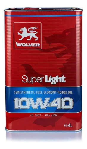 Aceite Wolver Super Light 10w40 Semi Sintetico 4 Lts En Msp