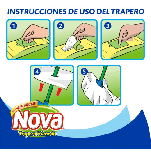 Imagen 5 de 9 de Trapero Húmedo Nova Con Ojal 10 Un
