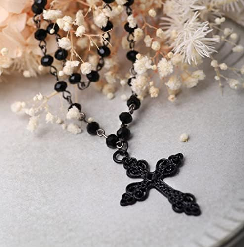 Collar De Cruz Gótica En Capas De Sacina, Gargantilla De Cru