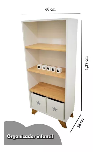 Mueble Organizador Con Cubos Biblioteca Infantil Nórdico