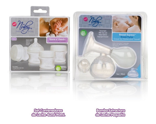Set De Lactancia Nuby Extractor De Leche Manual + Contenedor