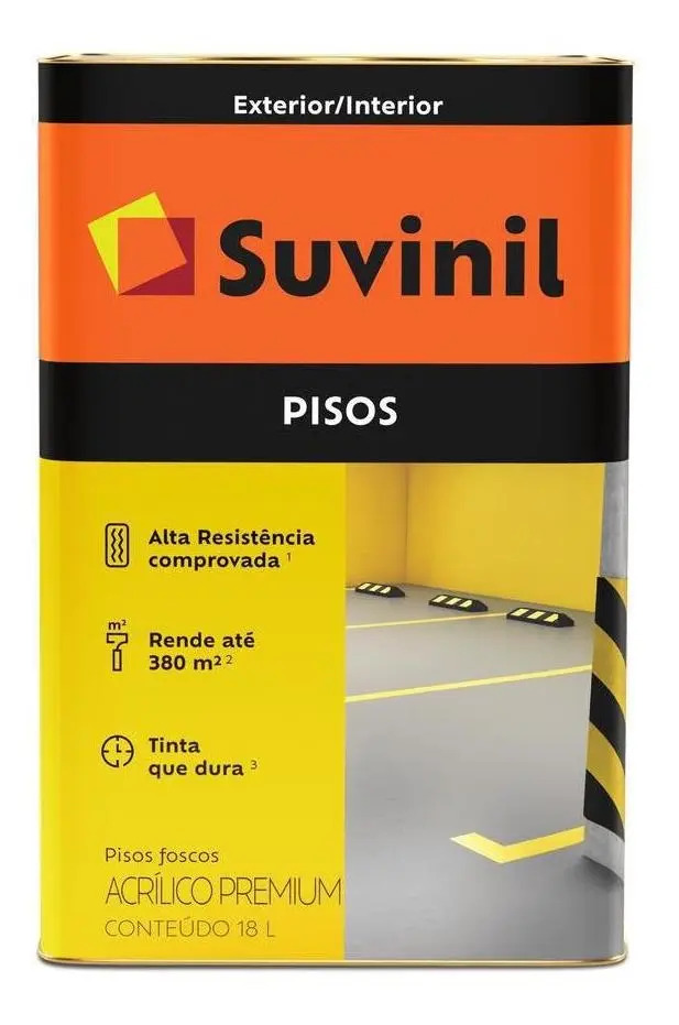 Tinta Suvinil Piso Fosco 18L Cinza Para Pisos Cimentados