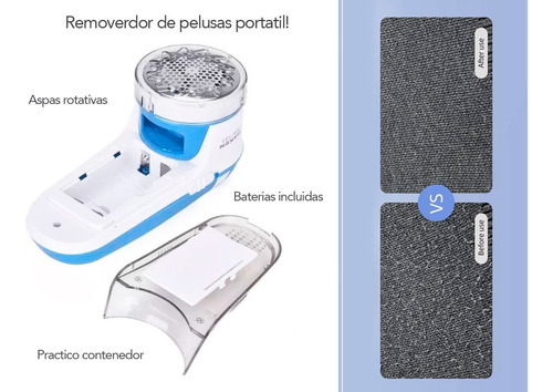 Imagen 2 de 5 de Corta Pelusas Portatil Electrico Quitar Motas Tela Saca Remo