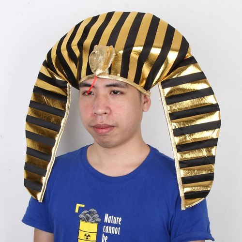 Egipto Egipcio Faraón Rey Sombrero Rayado Serpiente Celada