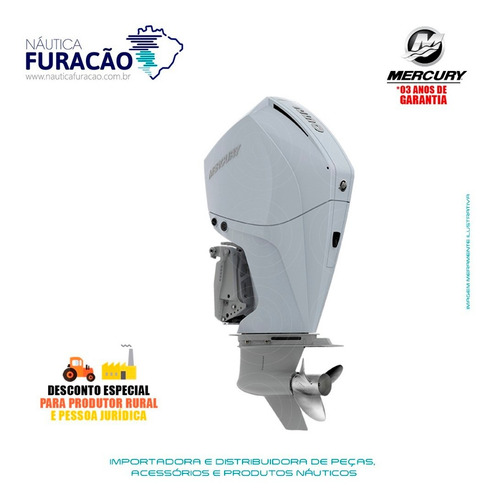 Motor De Popa Mercury 4 Tempos 250hp Xl V8 Dts Branco