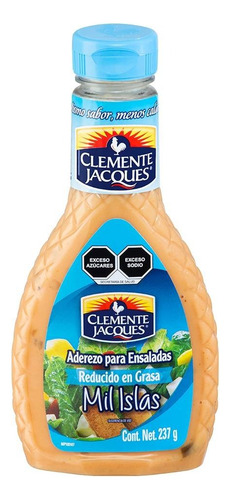 3 Pzas Aderezo Para Ensaladas Clemente Jacques Mil Islas Red