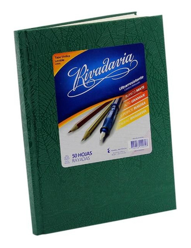 Cuaderno T.dura 16x21 50 Hjs.cuadro Verde Rivadavia X8u.  