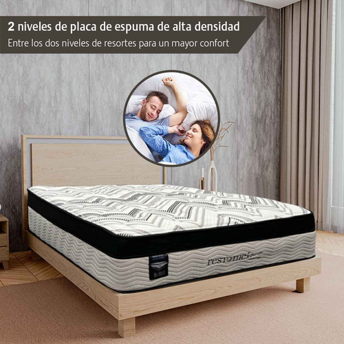 Colchón Individual Restonic Ortopédico | Con Mega Colchoneta | Tecnología Moon Care | Doble Sistema De Resortes | Confort Semi Firme | Altura 34 Cm