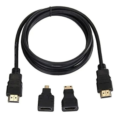 Cable Hdmi 3 En 1, Con Adaptadores Mini Hdmi Y Micro Hdmi