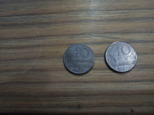 Antigua Moneda De Brasil Año 1967 De 10 Centavos