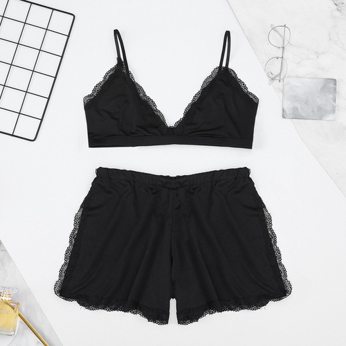 Conjunto De Lencería Con Sujetador De Encaje Para Mujer