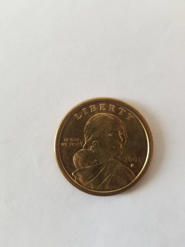 Moneda Un Dólar 2001 Sacagawea, Acuñada En Philadelphia 