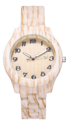 Reloj Digital De Cuarzo Con Grano De Madera De Alta Gama Par