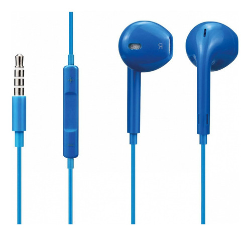 Auriculares Celular In Ear Con Microfono Cable Manos Libres NETMAK NM-UR70 Color Azul
