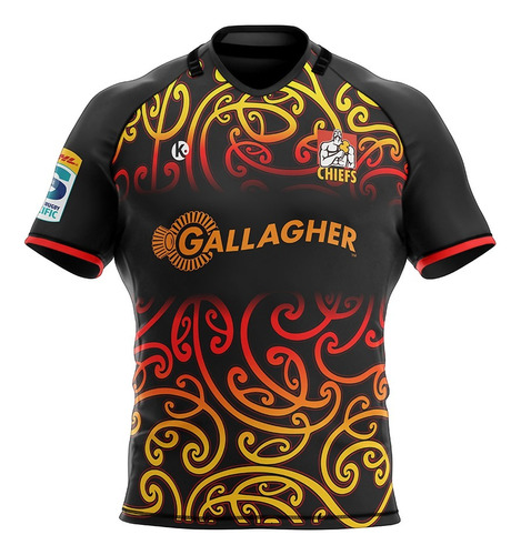 Camiseta Rugby Kapho Chiefs Black 2023 Super Rugby Adultos