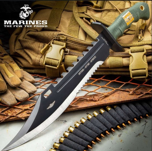 Cuchillo Bowie De Los Marines De 42cm. Militar Comando