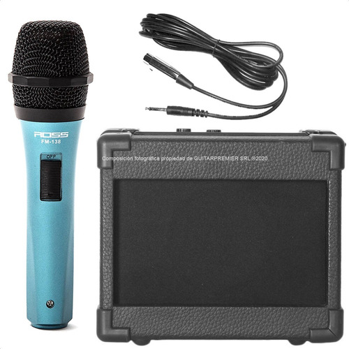 Combo Karaoke Microfono + Cable + Parlante Portatil