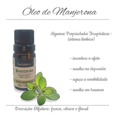 Óleo Essencial De Manjerona 10ml 100% Puro - Via Aroma