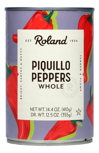 Roland Foods Pimientos De Piquillo Rojos Enteros, Lata De 14