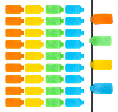 40 Etiqueta Cable Identificacion Autoadhesiva 4 Color Para