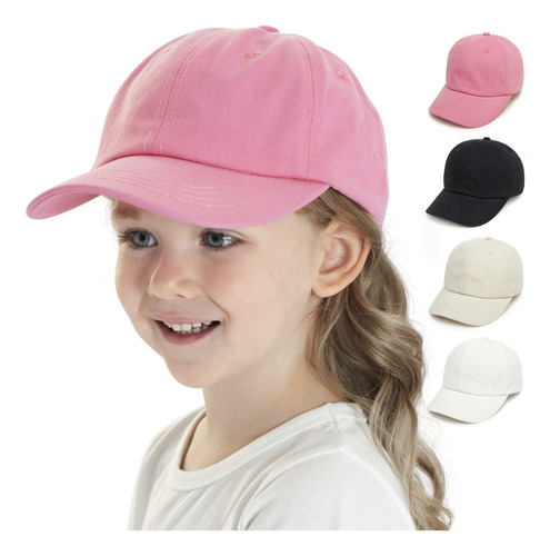 2 Sombreros Casual Béisbol Niños Color Sólido Sol Sombre [u]