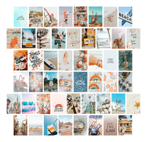 Koskimer Kit De Collage De Pared De Playa, 50 Juegos De 4 X