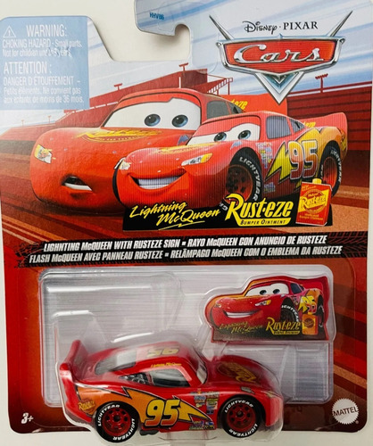 Disney Cars Lightning Mcqueen With Sign Placa Origina Mattel