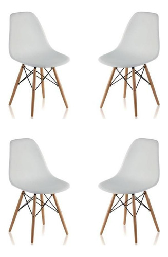 Silla de comedor Garden Life Eames Color Blanco 4 unidades