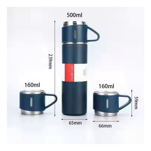 Vaso Termico Coolers 500 Ml Con 3 Tazas