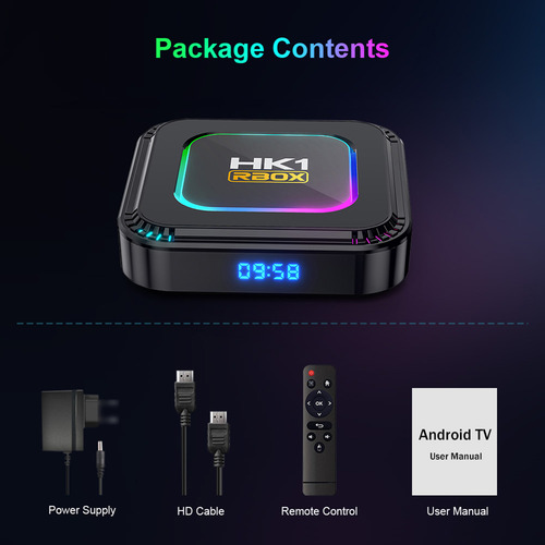 Reproductor De Vídeo 8k Led Rk3528 Rbox Hk1 Box 13.0 Quad-co