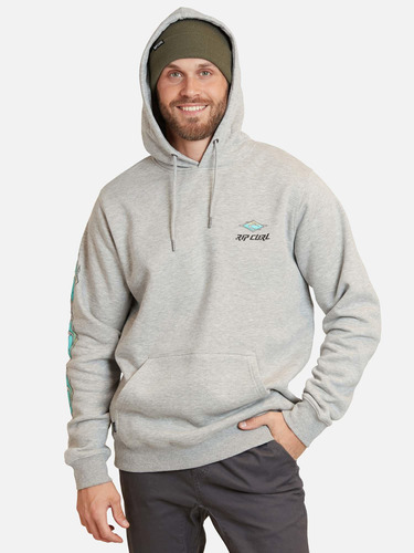 Poleron Retro Rc Wave Hoodie Gris Hombre Rip Curl