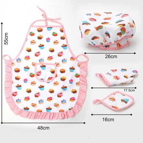 Juego De Gorro De Cocinero Y Guantes Para Niños, 2 Juegos