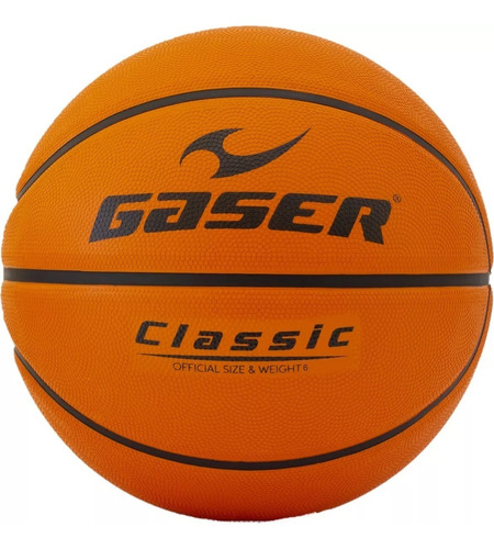 Balón Gaser De Básquetbol Modelo Classic Hule En No. 6 Color Naranja