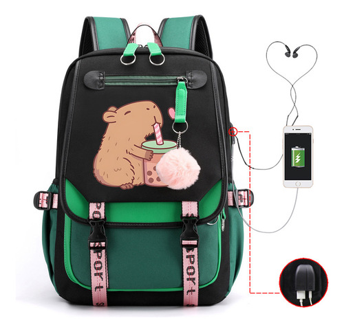 Mochila Escolar De Ocio Multifuncional Con Interfaz Usb Impr