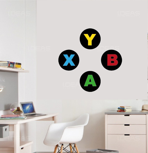 Vinilo Decorativo Calcomania Sticker De Pared Gamer Control 80x80cm