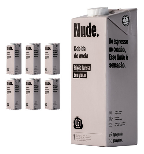 Nude Kit 6x Leite De Aveia Barista 1l