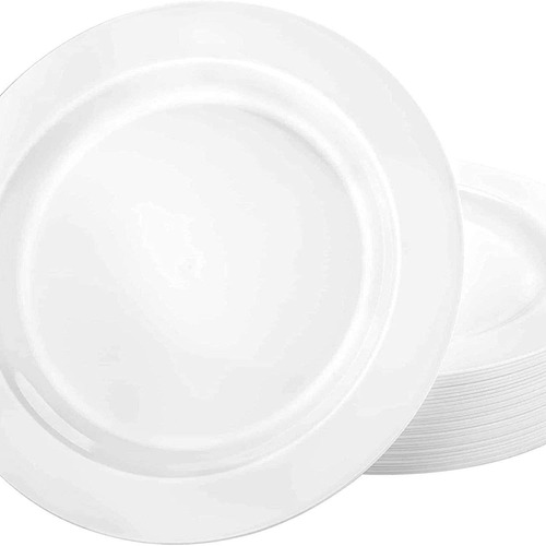 Plato De Plástico Redondo Magnificence Charger 12 Bl...