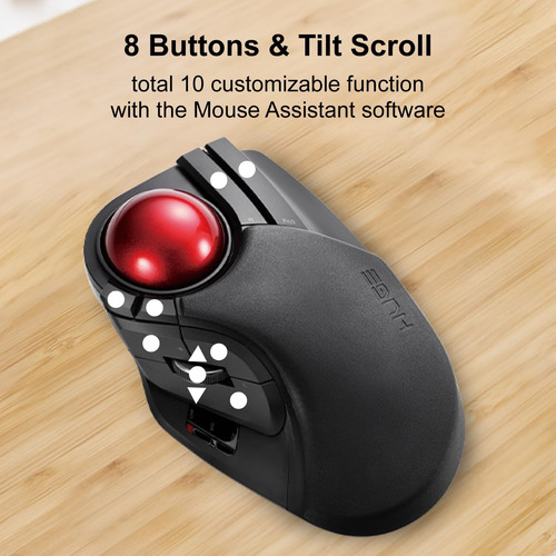 Elecom Engran Ratón Trackball, 2.4ghz Inalámbrico, Control D