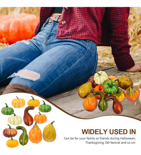 12 Unidades De Calabazas Artificiales Artificiales Realistas