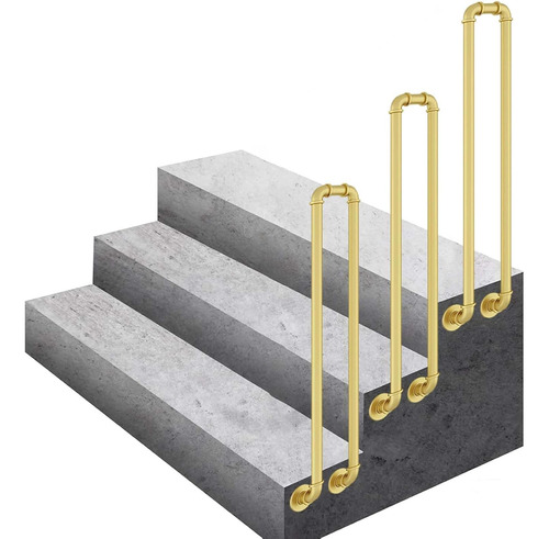Outdoor Hand Rails For Steps, Fit 1 Or 3 Steps Exterior Stai