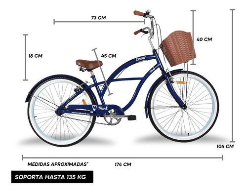Imagen 6 de 9 de Bicicleta Urbana Aluminio Monk Crusier Rodada 26