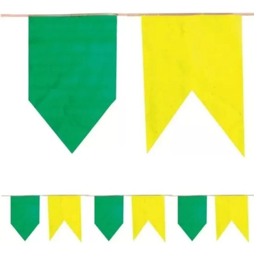 Bandeirinha Copa Mundo Brasil Verde Amarelo Plástico - 7m