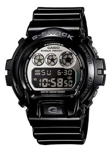 Relógio Casio Masculino G-shock Dw-6900nb-1dr Correia Preto Bisel Preto-estrelado Fundo Preto