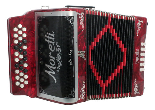 Acordeon Moretti Botones. Mod. Turin Fbbeb Red