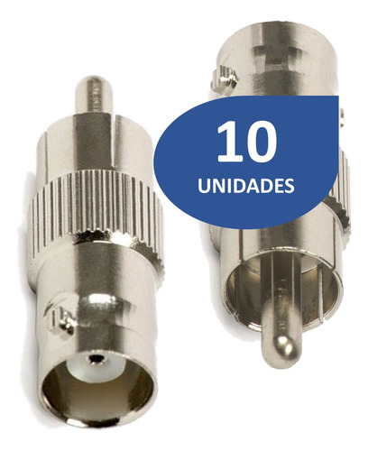 Adaptador Convertidor Conector Bnc Hembra A Rca Macho 10 Und