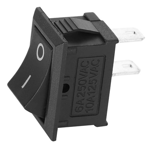 Interruptor Basculante 2 Pines 10 Piezas Negro Kcd1-101